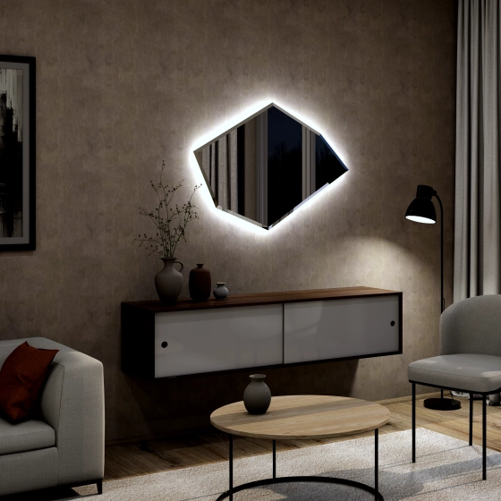 Asymmetrischer LED Spiegel Aldiana