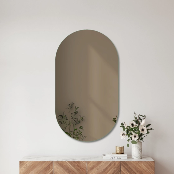 Rahmenloser Spiegel - Bronze - Doppelrundbogen