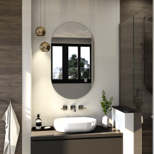 Rahmenloser Spiegel - Klar - Doppelrundbogen