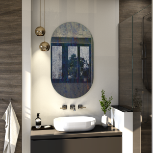 Rahmenloser Spiegel - Antik - Doppelrundbogen