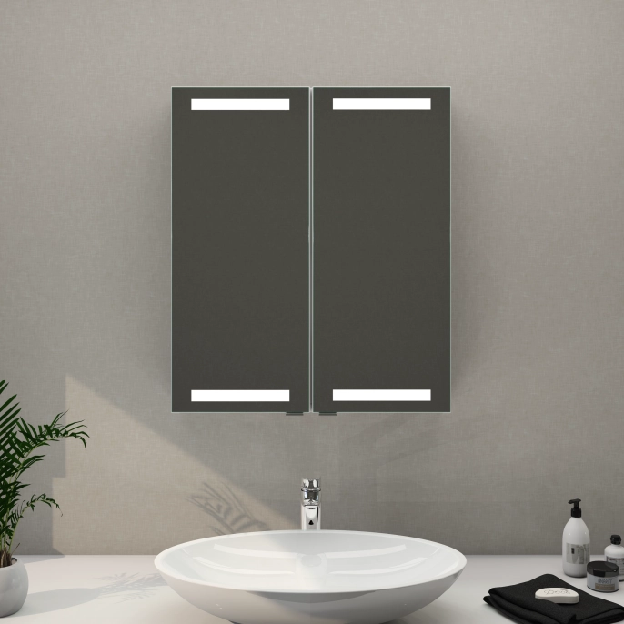 Spiegelschrank Mystic LED Square II Zweitürig mit Farbauswahl