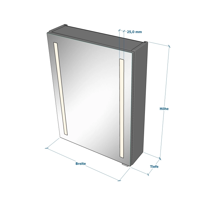 Spiegelschrank Mystic LED Outline II Eintürig mit Farbauswahl