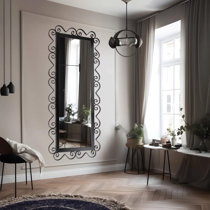 Varada Aloha Loft-Designspiegel in schwarz