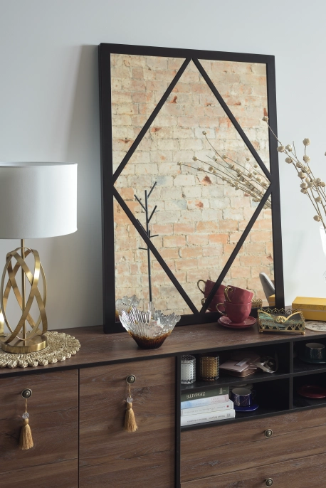 Varada Naveta Loft-Designspiegel in schwarz