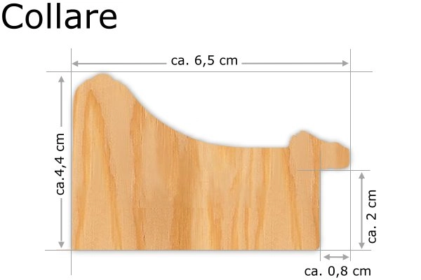 Collare Weiß und Gold Echtholz-Wandspiegel