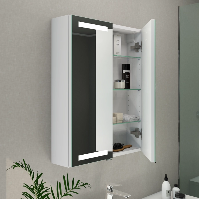 Spiegelschrank Mystic LED Square II Zweitürig mit Farbauswahl