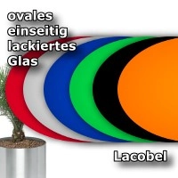 ovales Lacobel, einseitig lackiertes Glas mit Farbauswahl