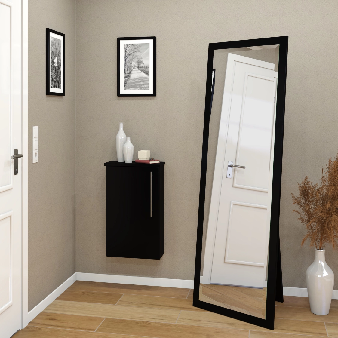 Standspiegel Estato in 60 x 180 cm mit Farbauswahl und Dekor-Rand
